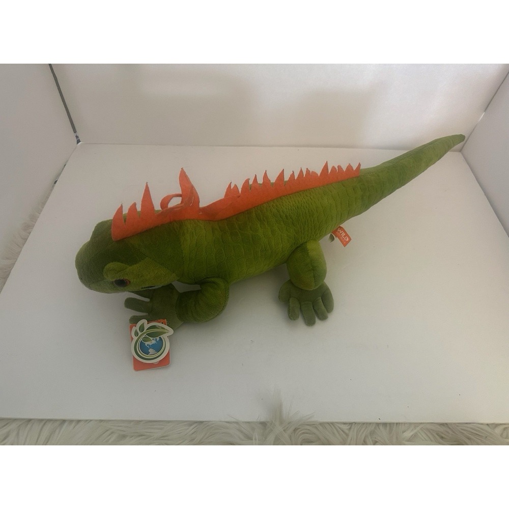 Wild Republic Cuddlekins Iguana Lizard Plush Long Stuffed Reptile Green NWT